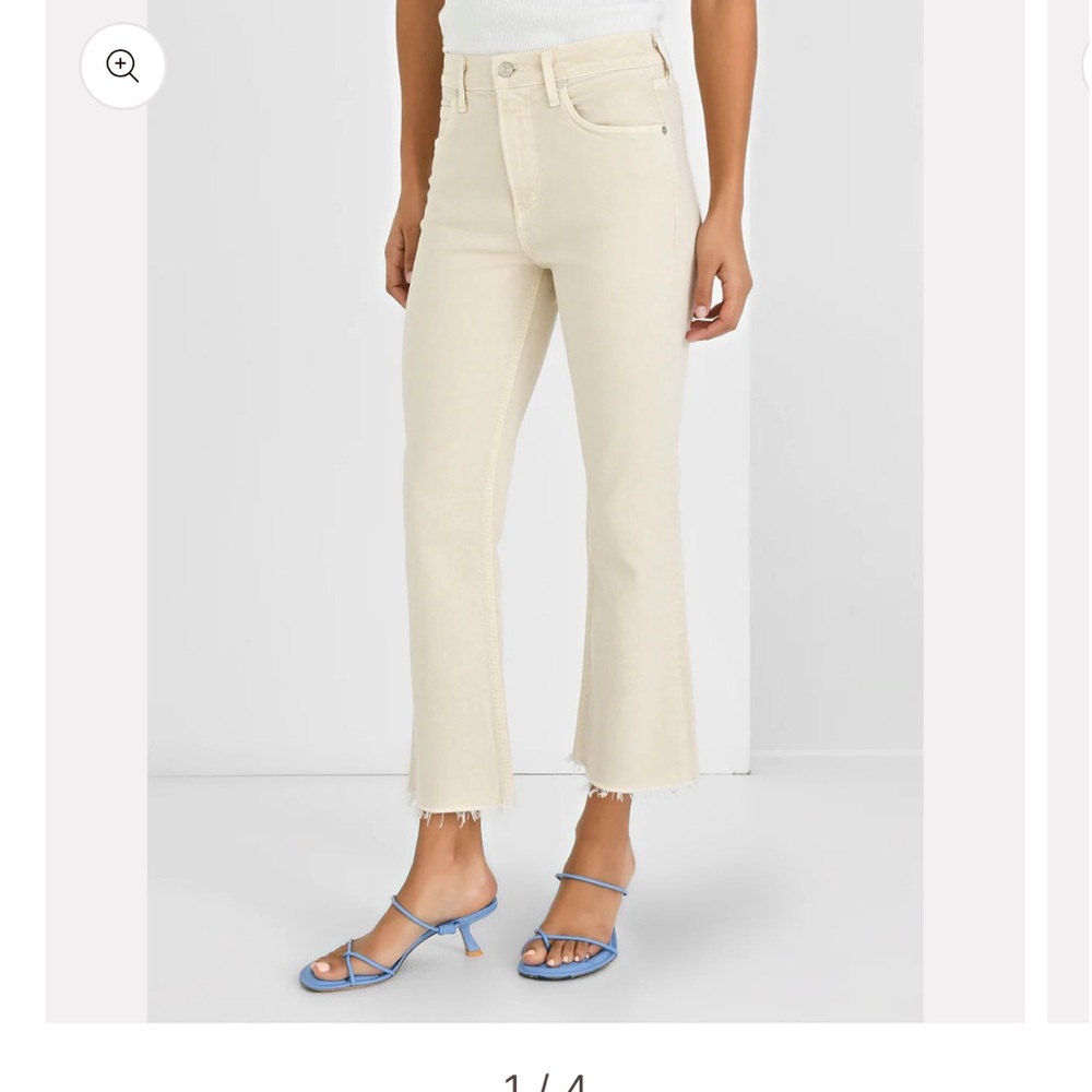 Citizens Of Humanity Isola Cream Ankle Cropped Jeans